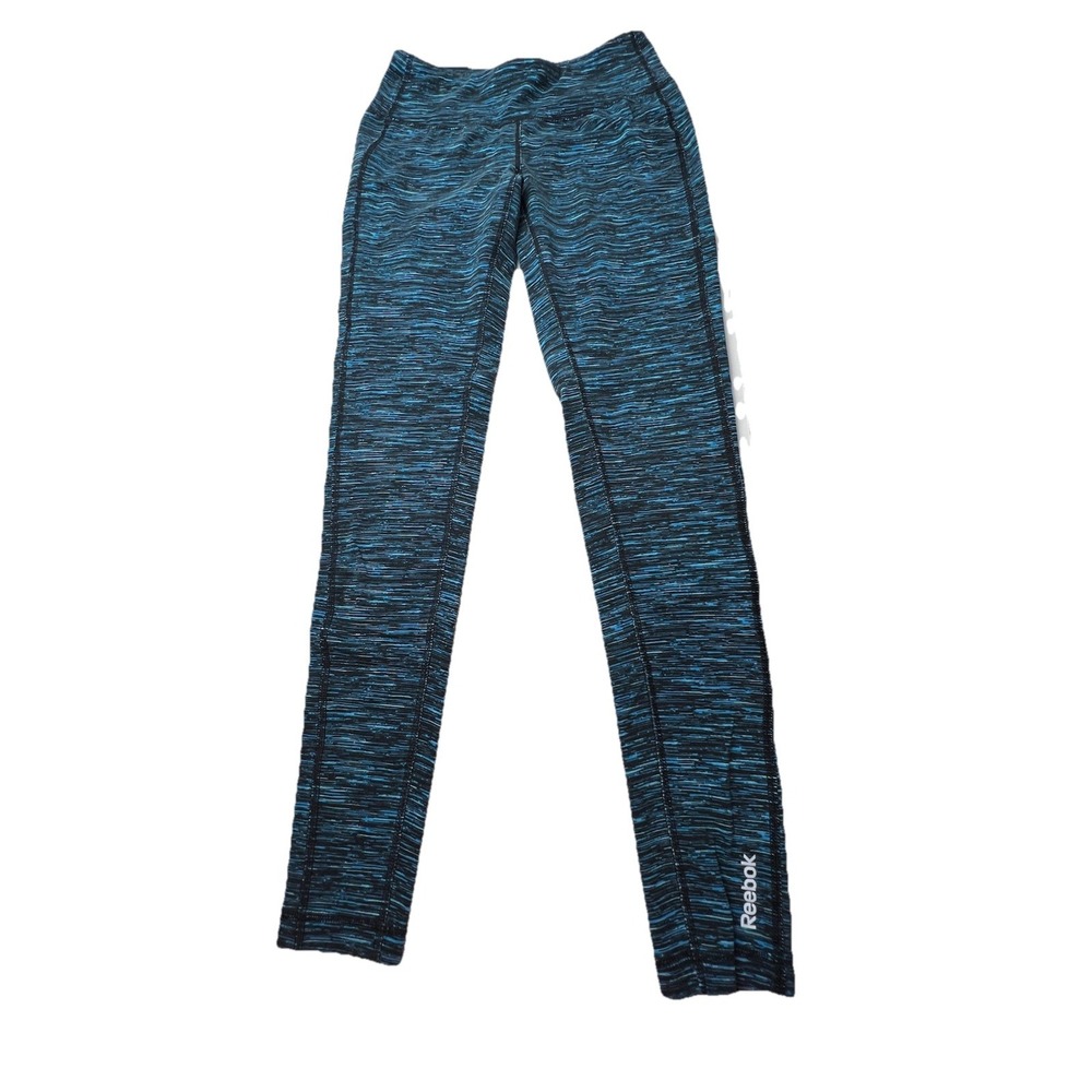 Reebok Leggings Women's Extra Small Blue Stretch Waist Yoga Pants Ladies